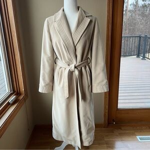 VTG Juli de Roma Kajjmir Cashmere Trench Coat Women’s M/L (?) Beige Belted Lined